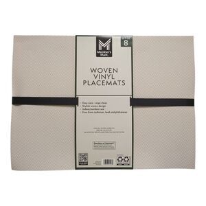 Member's Mark Indoor/Outdoor Woven Vinyl Placemats, Set of 8 - Tan